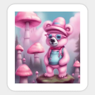 bear in the pink world Sticker